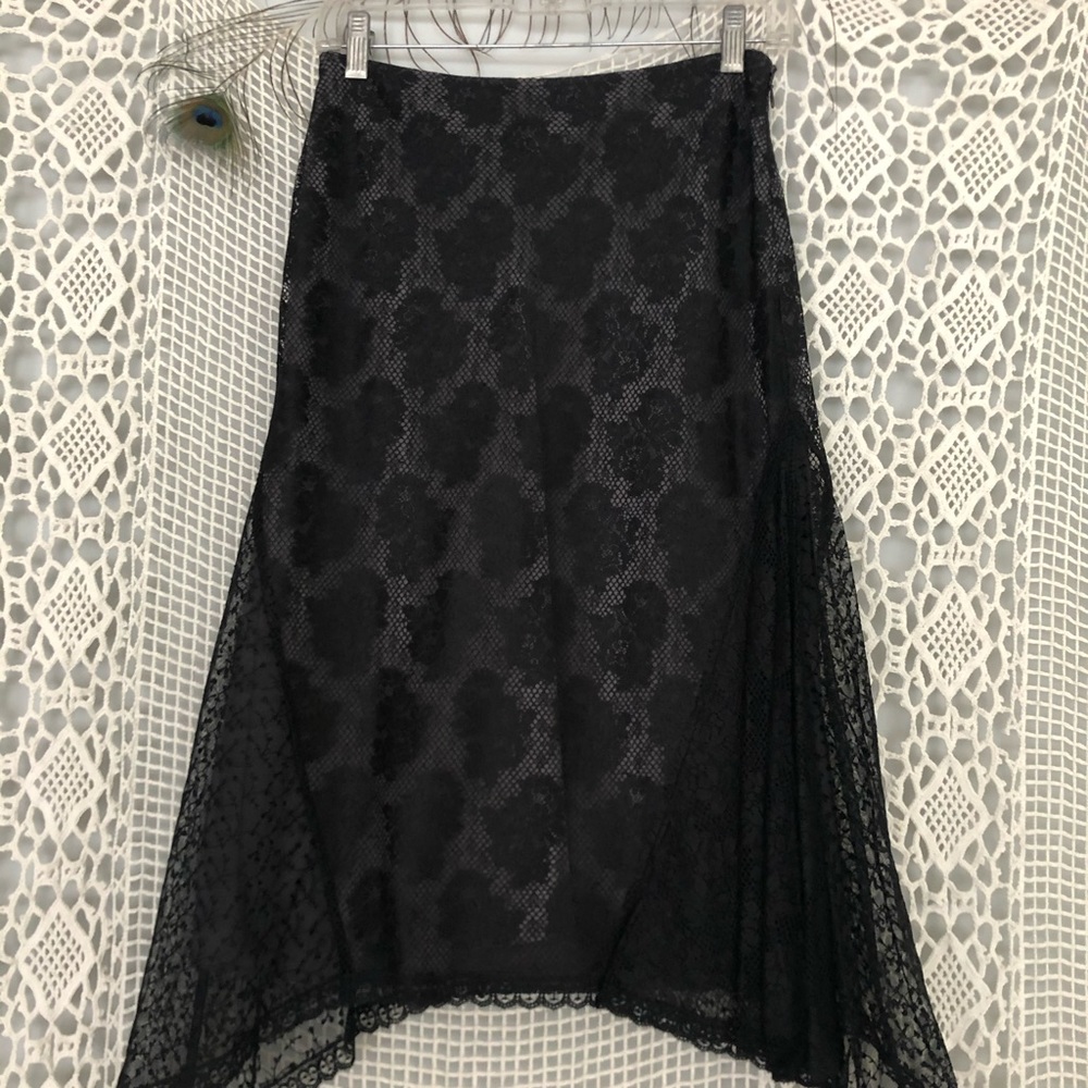 A lined lace skirt